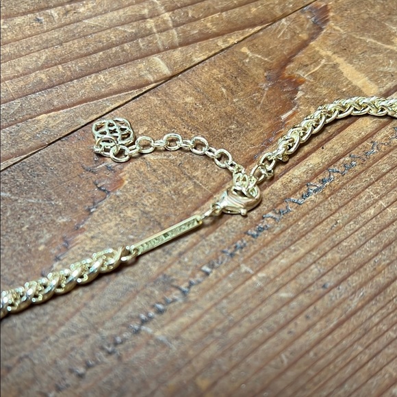 Kendra Scott Jayce Long Rock Crystal Clear Gold Pendant Necklace Chain - Picture 5 of 5